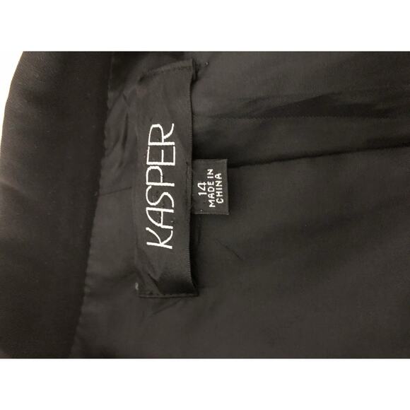 Kasper Blazer Womens 14 Black Open Career Office Clueless Preppy Long Sleeve - Picture 6 of 9